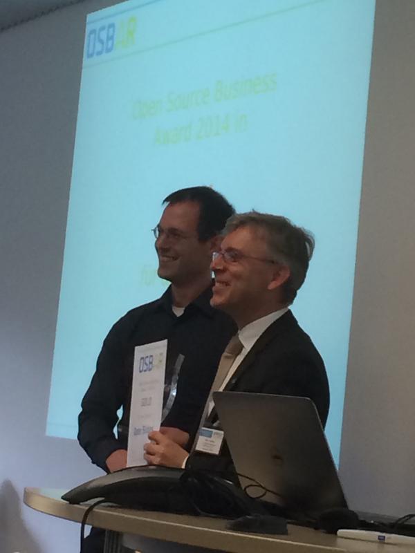 osballiance's tweet photo. Unser Innovationspreis #OSBAR: 1. Platz an @openslides, webbasiertes Präsentations- und Versammlungssystem #osd14 http://t.co/Xad14jGT48