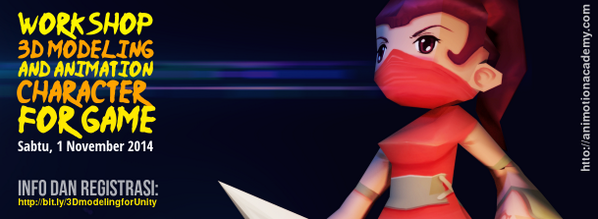 Ikuti Workshop 3D Modeling+Animation Character for GAME. INFO: bit.ly/3DmodelingforU…