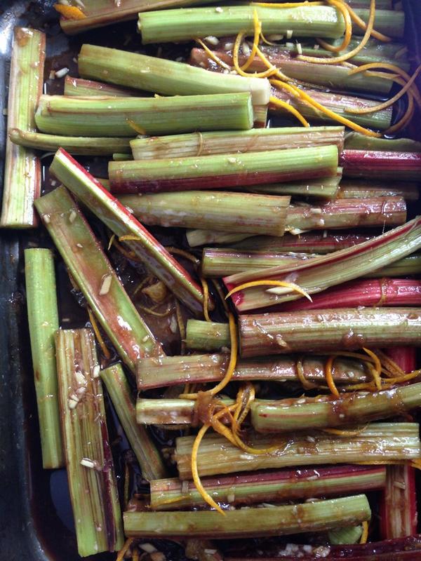 info_far's tweet photo. Rhubarb for the new menu about to hit the oven! http://t.co/LEY3fRDzGS