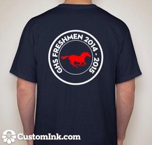 preview of the freshman class shirt front/back😅