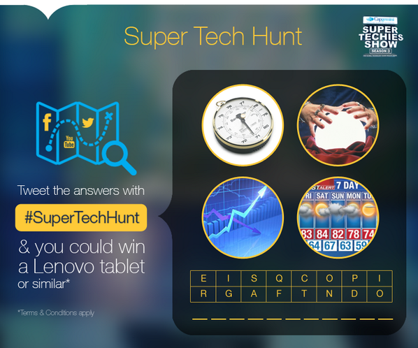 SuperTechies's tweet photo. The last clue for #SuperTechHunt #contest is out! Guess the word using the hints in the image & tweet your answers. http://t.co/ab32BeSprT