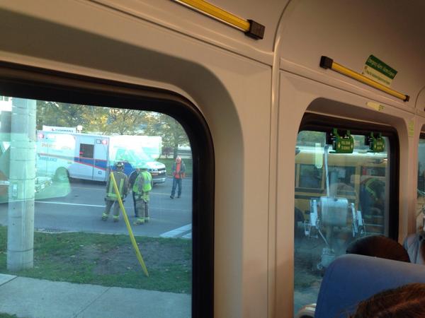 reenapilgrim's tweet photo. @CBCNews go train stuck due to stalled school bus on tracks in Mississauga http://t.co/7cUdcGmglJ