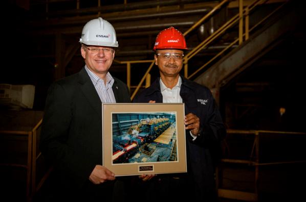 Essar's tweet photo. Hon.Prime Minister of Canada, #StephenHarper recently interacted with a group of employees at #EssarSteelAlgoma http://t.co/MMCWJoVX4F