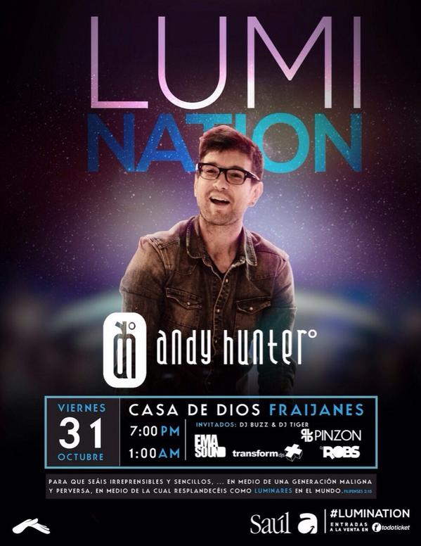 l_thememecoin's tweet photo. Line Up para este 31 de Octubre en #LUMINATION #ElectroWorship @CasaDeDios @AndyJHunter @transformdjs @EMASOUND http://t.co/KPDwF6tNgS