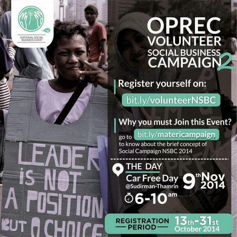 MagangUpdate's tweet photo. #volunteerMU Oprec Volunteer Social Business Campaign #NSBC2014 | Info: @NSBCamp @Dreamdelion cc: @Rhenald_Kasali http://t.co/2AmyxVH8EE
