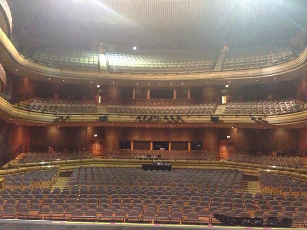 DanceAmbsCDF's tweet photo. It's show day! Halfway through dress rehearsal - this is the view from the stage @theCentre #LOTFCardiff #FliesBuzz http://t.co/Ikquffwvg3