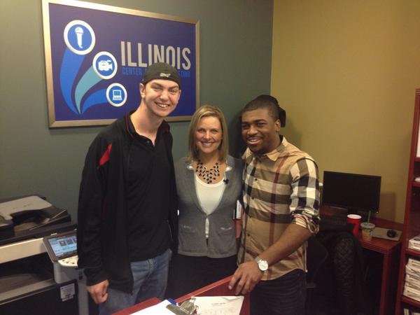 Kerry Sayers from <a href="/670TheScore/">670thescore</a> stopped by @ICBChicago last night! Thank you. #broadcast #beonair #sports