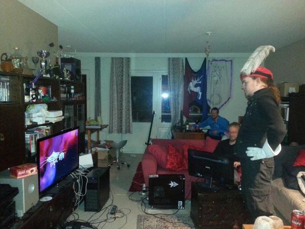 Tingleware's tweet photo. Trying out Artemis Spaceship Bridge Simulator with the team. Time for heroic deeds. #Artemis #simulations #scifi http://t.co/Va5lgHA9tK