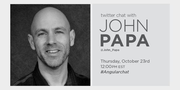 pluralsight's tweet image. We're excited to chat with our favorite #AngularJS expert @John_Papa in our #AngularChat on Thursday. Don't miss it!