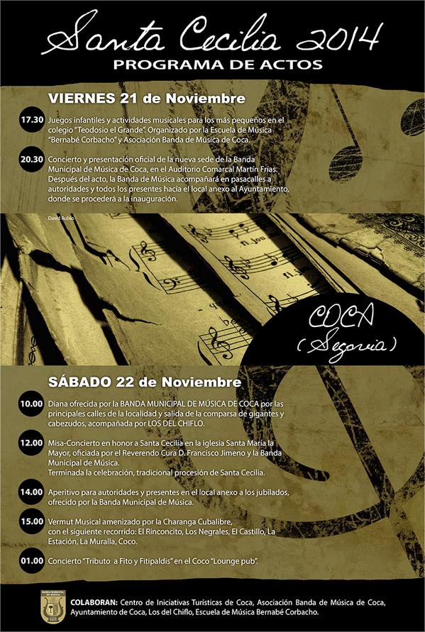DescubreCoca's tweet photo. Santa Cecilia 2014 en Coca, programa de actos
http://t.co/O5OzUf3VA3 http://t.co/MrQChg2JSB