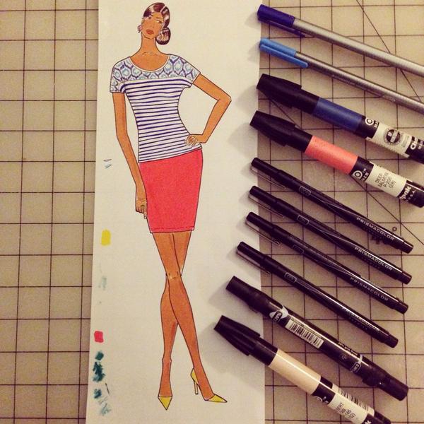sewknits's tweet photo. Mini, pencil and 3/4 tube skirt pattern underway. #fashionillustration #fashionsketch #miniskirt #anygivensewday http://t.co/lZzYvIGY03