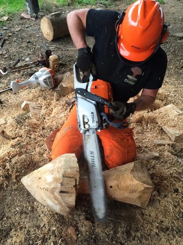 mightyoak7's tweet photo. carving mushrooms at the yard. http://t.co/xhBko2n993