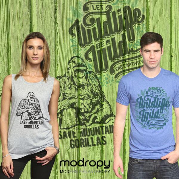 Hey @LeoDiCaprio RT to help save #MoutainGorillas? modropy.org $16 donated to @LC4A per shirt sold! Thx.