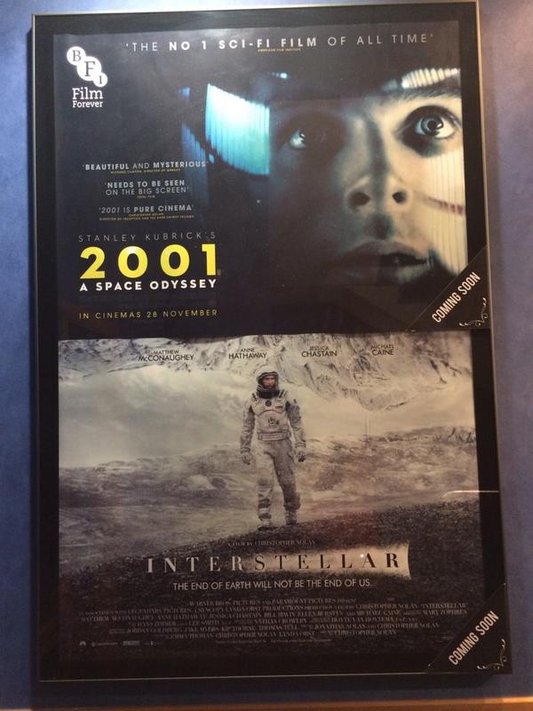 BelmontFh's tweet photo. Brand new 2001 poster arrived today so it's up next to Interstellar. Two great films coming in November. http://t.co/PUnr68J9Ja