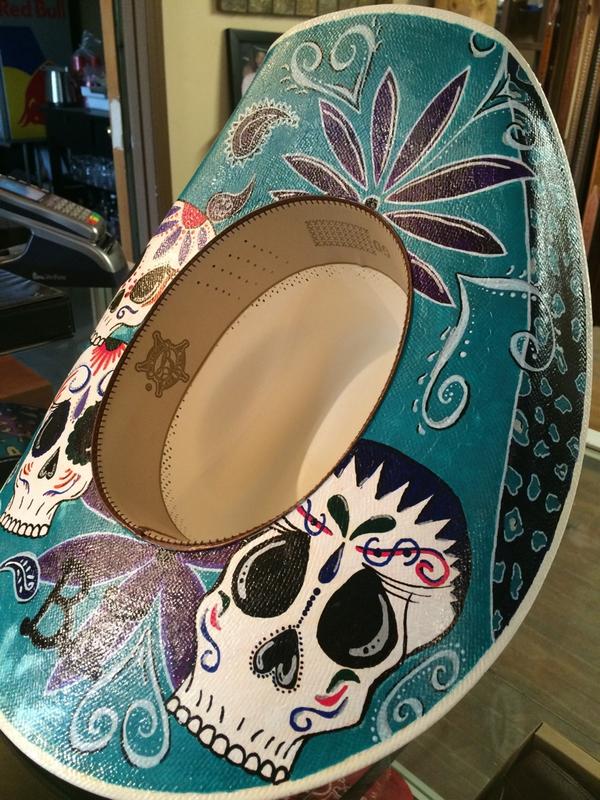 1crossedstar's tweet photo. The latest hat! #sugarskulls @smithbilthats http://t.co/rmJ0tiUl3P