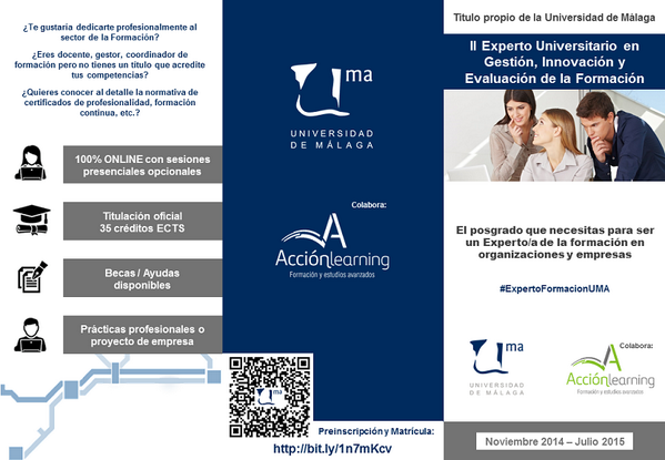 Aún a tiempo! Matricúlate en #ExpertoFormacionUMA Título propio <a href="/infoUMA/">Universidad de Málaga</a> bit.ly/1ihZG7f BECAS 100% #Online