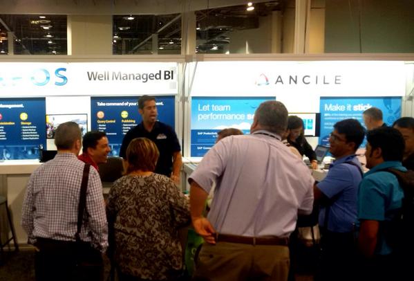 timothynoonan's tweet photo. Day 2 SAP D-Code! Booth 102 APOS - Well Managed B.I. #APOS #SAPteched2014 http://t.co/SjKaEe8uQL