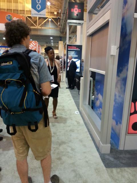 MechoSystems's tweet photo. MeLisa Best introduces #ShadeLoc, our zippered #window-shading solution that eliminates light gaps, to #architects http://t.co/l3lYdLq8gd