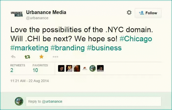 DallasTLD's tweet photo. .CHI domains could do for Chicago what .NYC does for Big Apple, suggests PR co.—#mobilemarketing #PR #PublicRelations http://t.co/zwlpYgYzXm
