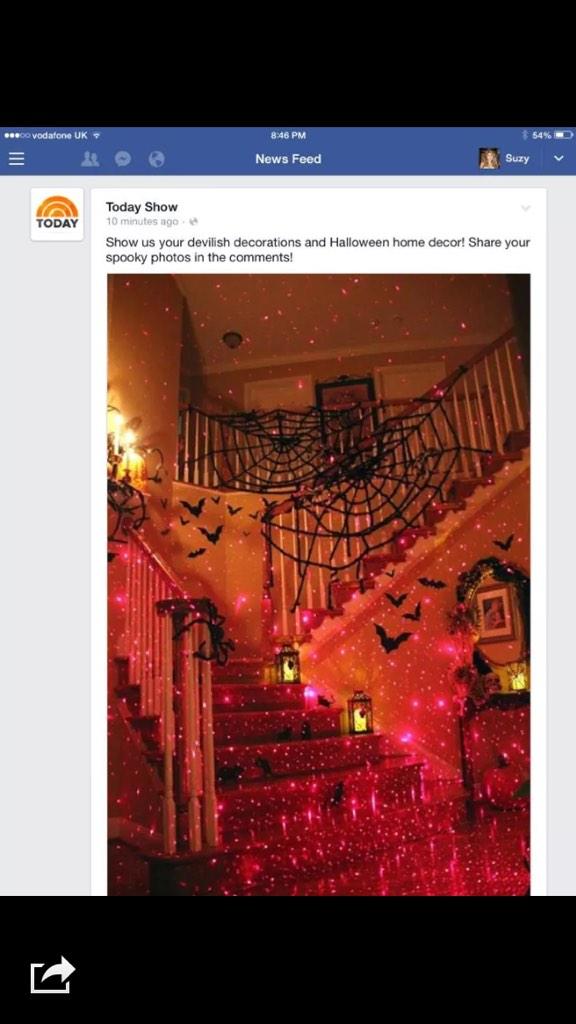 JanineQVC's tweet photo. So excited to see my house on #todayshow FB newsfeed all "Blissed Out" for #Halloween! #QVCBlissLights http://t.co/eRFA7B1mhT