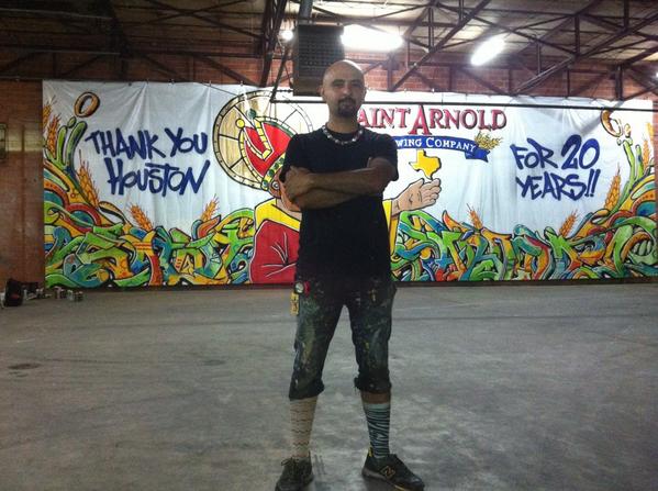 brockwagner's tweet photo. We prefer @SaintArnold billboards be art. @gonzo247 just put the finishing touches on the vinyl. Coming to I10 soon! http://t.co/ikv0rwZhe7