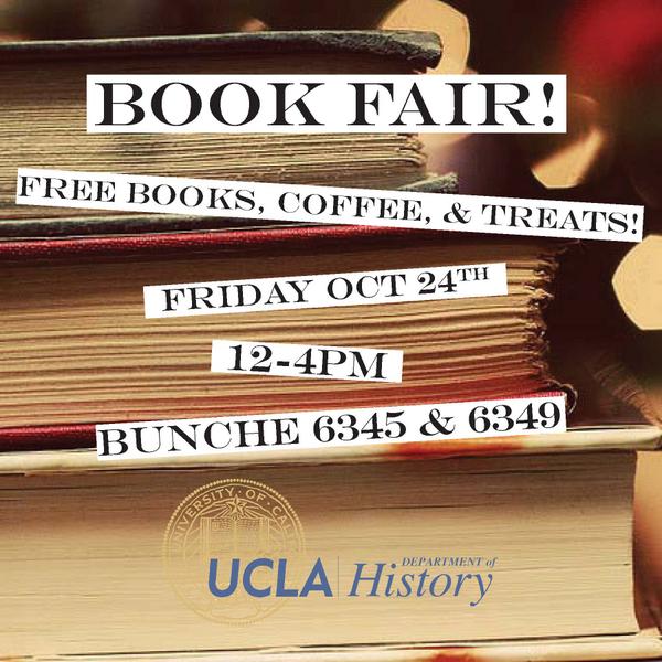 Free books + coffee + Halloween themed treats @ the Book Fair this Friday, October 24th! 12-4pm Bunche 6345 & 6349