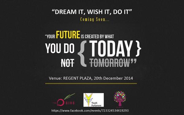 MariamAawan's tweet photo. "Dream it, Wish it &amp; Do it. Saturday-20th Dec'14 @ #RegentPlaza
 #Refreshment
#Giveaways
https://t.co/T1qQEoRwoO http://t.co/oV6kcpkJz7