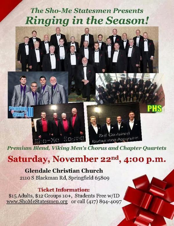 Join us for our annual show November 22nd and help us ring in the season! #BHS <a href="/CSDBarbershop/">CSD Barbershop</a>