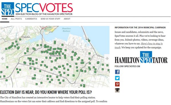 adam_fox's tweet photo. Great new #Election Map for @cityofhamilton and @TheSpec #HamiltonVotes #SpecVotes http://t.co/T3DXoj99Ih http://t.co/65QoWUF15V