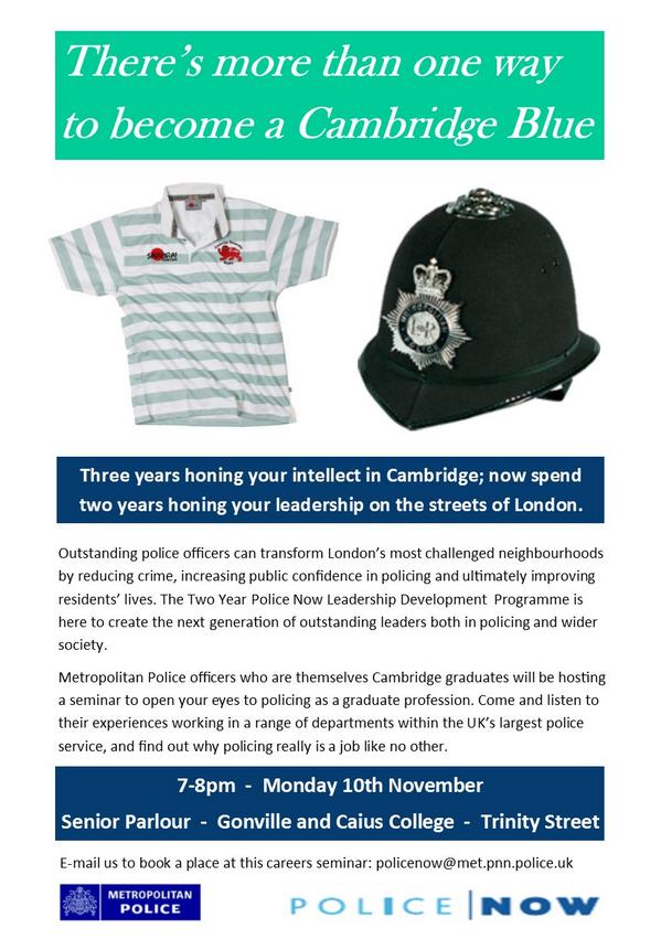 @VarsityUK @TCSNewspaper @CUSUonline @GraduateUnion @tabcambridge Met Police want #CambridgeTalent 4 new grad scheme