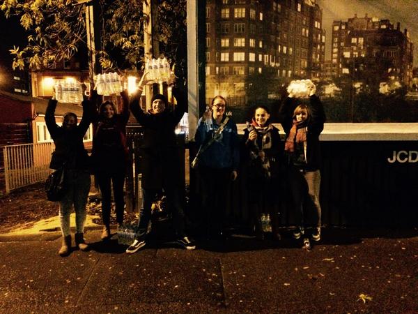 ActionCluster's tweet photo. Water bottling on carver and west street this evening #Outreach #HallamNation http://t.co/jpITfqcjqP