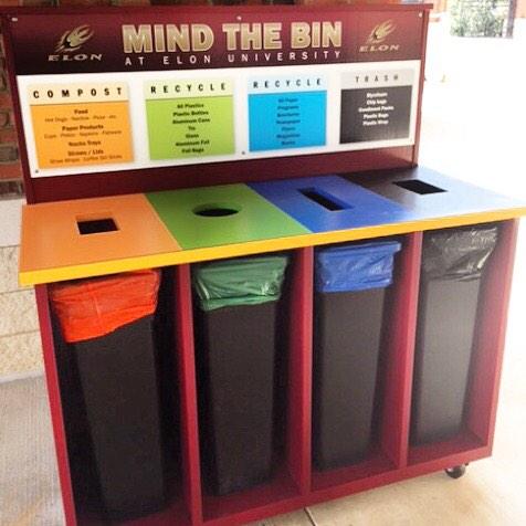 #Elon fans: Be on the lookout for these new trash bins at Saturday's <a href="/ElonFB/">Elon Football</a> game! Mind the Bin before you toss it!