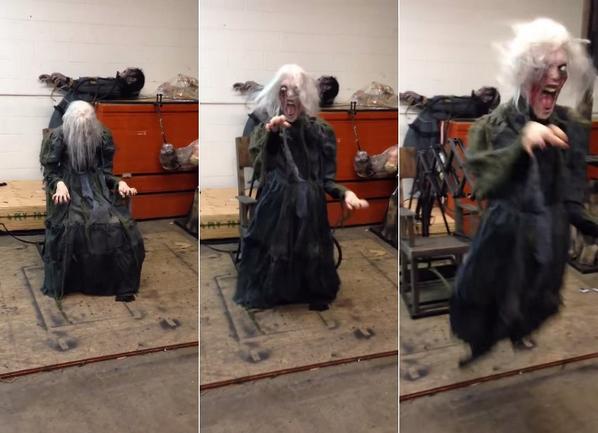 Unwindly's tweet photo. This Has To Be The Most Terrifying Halloween Prop Ever http://t.co/NDEt0vVjSA via @unwindly #Halloween #prank http://t.co/dGxcbFArO5