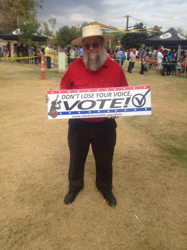 ClarkCountyNV's tweet photo. #MarkHallPatton from @PawnStars says: #Vote early thru Oct. 31. Locations: http://t.co/YEtJ8fukdY #DontLoseYourVoice http://t.co/3FR6zByPU7