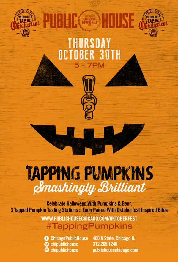ChiPublicHouse's tweet photo. If you can tap a keg, you can tap a pumpkin! SAVE THE DATE: October 30th, #TappingPumpkins is back! http://t.co/VyYG5ZJpEt