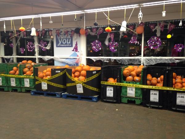 TescoBillingham's tweet photo. Scary things are happening @TescoBillingham courtesy of @bigfish6969 and his produce team!
🎃👻🎃👻🎃👻🎃👻🎃👻 http://t.co/oo1Iho5DqY