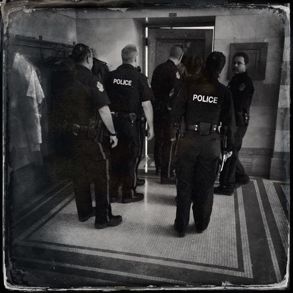 troylpphoto's tweet photo. RPS @ leg building Speech from the Throne #leaderpost #security #yqr #police http://t.co/1kJZBuaB29