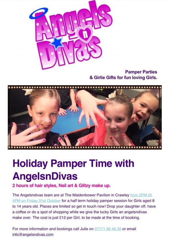 <a href="/MaidenbowerPark/">Maidenbower Park </a> holiday pampering fun, bookings being taken now
Info@angelsndivas.com