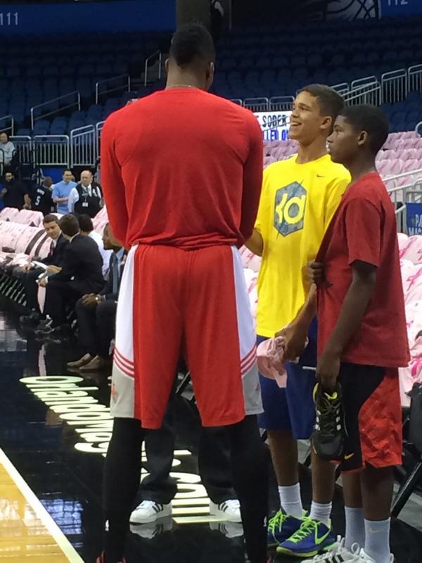 DespinaBarton's tweet photo. This guy will not be playing tonight-- #MagicvsRockets http://t.co/IGfP7r52N6