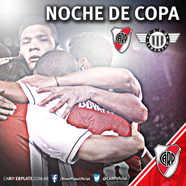 RiverPlate's tweet photo. ¡Hoy juega el campeón! #RiverPlate #CopaTOTALSudamericana http://t.co/9tHmdL8e5u