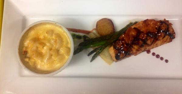 largechef's tweet image. Maple BBQ NB Salmon/ lobster Mac&amp;amp;Cheese