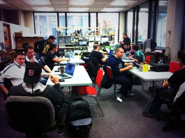 WEtechAlliance's tweet image. Midweek #HackWE3 check in at @hackforge