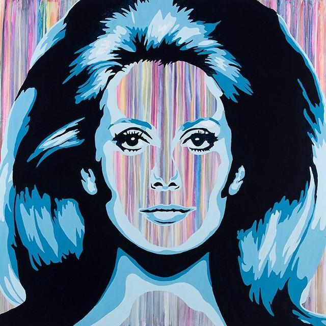 Happy 71st Birthday to one of my muses, Catherine Deneuve. Painting by    