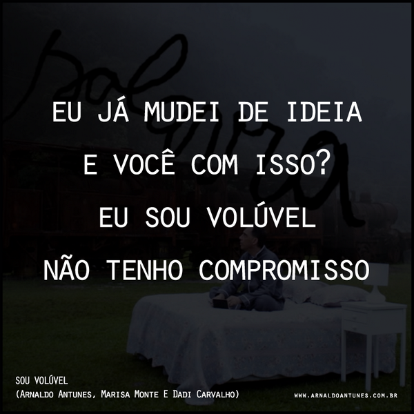 arnaldo_antunes's tweet photo. SOU VOLÚVEL
#ArnaldoAntunes #MarisaMonte #DadiCarvalho
Assista o videoclipe: http://t.co/RAZ1CVqMPk
^EAA http://t.co/8XewEfjNRJ