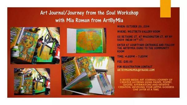 ArtByMia's tweet photo. Art journal/journey workshop with Mia sign up now! Oct 26 from 4-8pm NYC http://t.co/xCPFLVb8QN