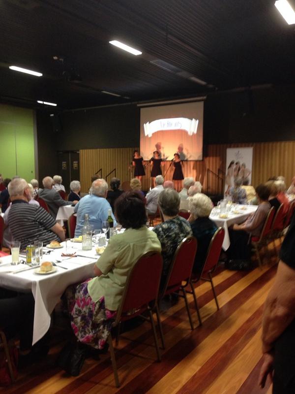 Pegatron2000's tweet image. Having lunch with the Seniors and the Swing Sisters