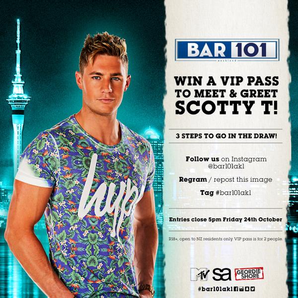 bar101akl's tweet photo. WIN a VIP meet &amp; greet with @ScottGShore! More info here - http://t.co/lsjKspQvVh #nzcomps #geordieshore #bar101akl http://t.co/MVdCiQFvJc
