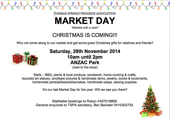 Last Market Day for the year! #markets #TambarSprings