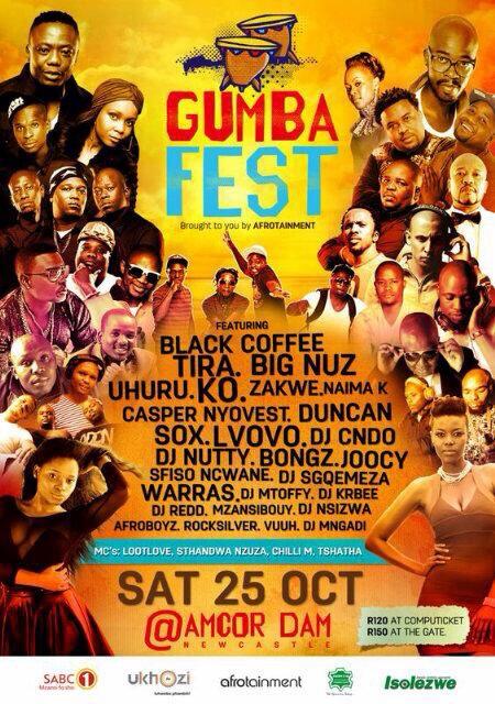 AfroTainmentSA's tweet photo. #GumbaFest2014 Feat. @RealBlackCoffee @DJTira @BigNuz_Afroo @CassperNyovest @akaworldwide @DuncanSkuva @DJSOXsa + Mo http://t.co/DhVltzDxLw