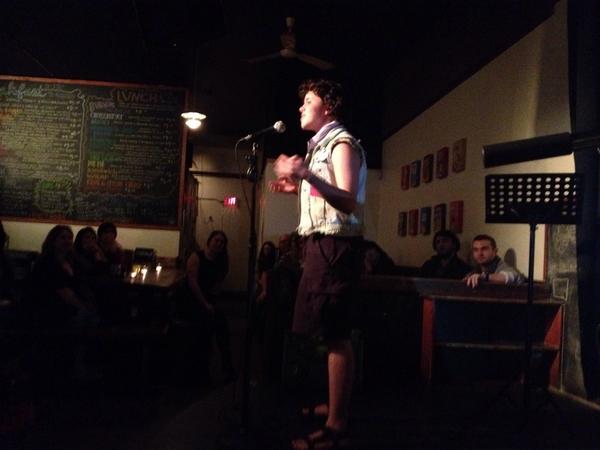 VancouverOpera's tweet photo. first opera/poet collab. of the nite! cherubino aria "non so piu" into @floydCveebee "this is my body". http://t.co/dvNjStzkTq
